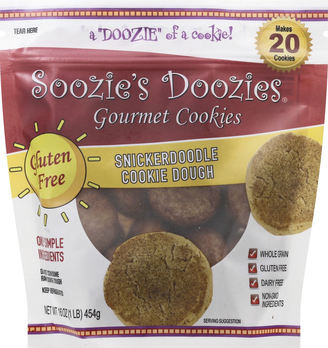 slide 2 of 13, Soozie's Doozies Gourmet Cookies Snickerdoodle Cookie Dough 16 oz, 16 oz