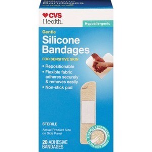 slide 1 of 1, CVS Health Gentle Silicone Bandages, 20 ct
