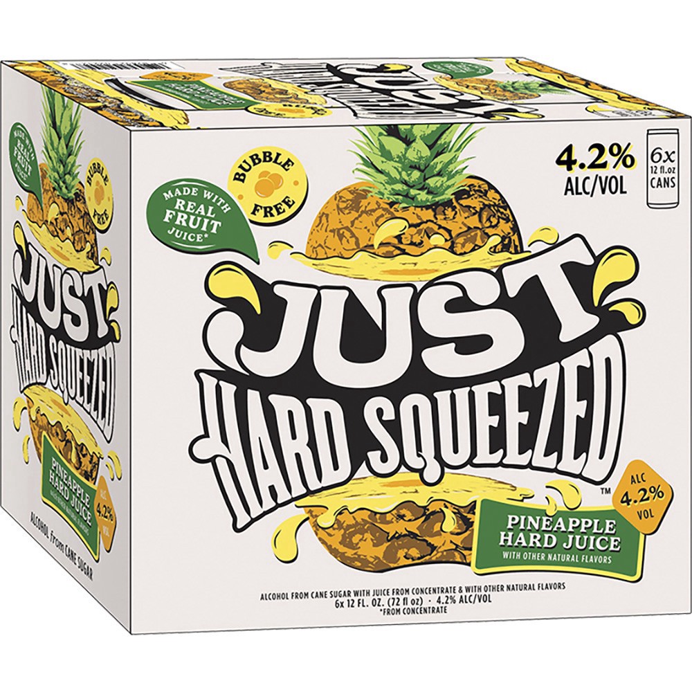 slide 1 of 1, Just Hard Squeezed Pineapple Hard Juice (12 fl. oz. Can, 6pk.), 6 ct