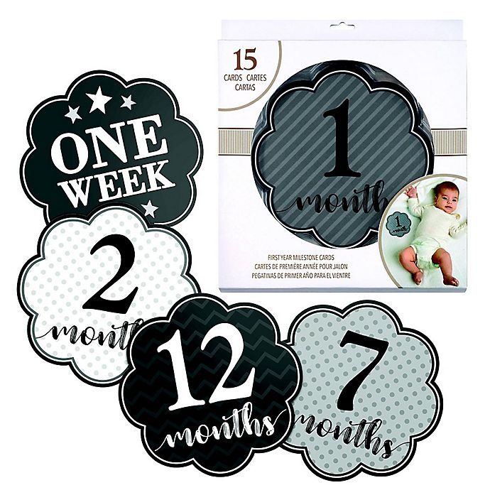 slide 1 of 3, Lillian Rose Milestone Card Set - Grey, 1 ct