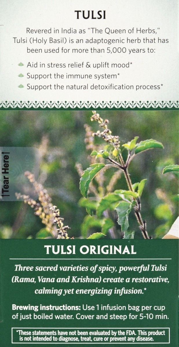 slide 9 of 12, Organic India Caffeine Free Infusion Bags Tulsi Original Herbal Supplement 18 ea, 18 ct