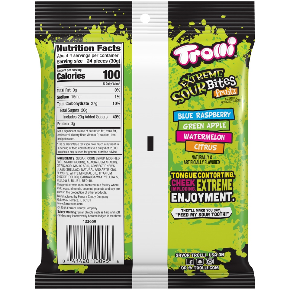 slide 2 of 2, Trolli Extreme Sour Bites, 4 oz