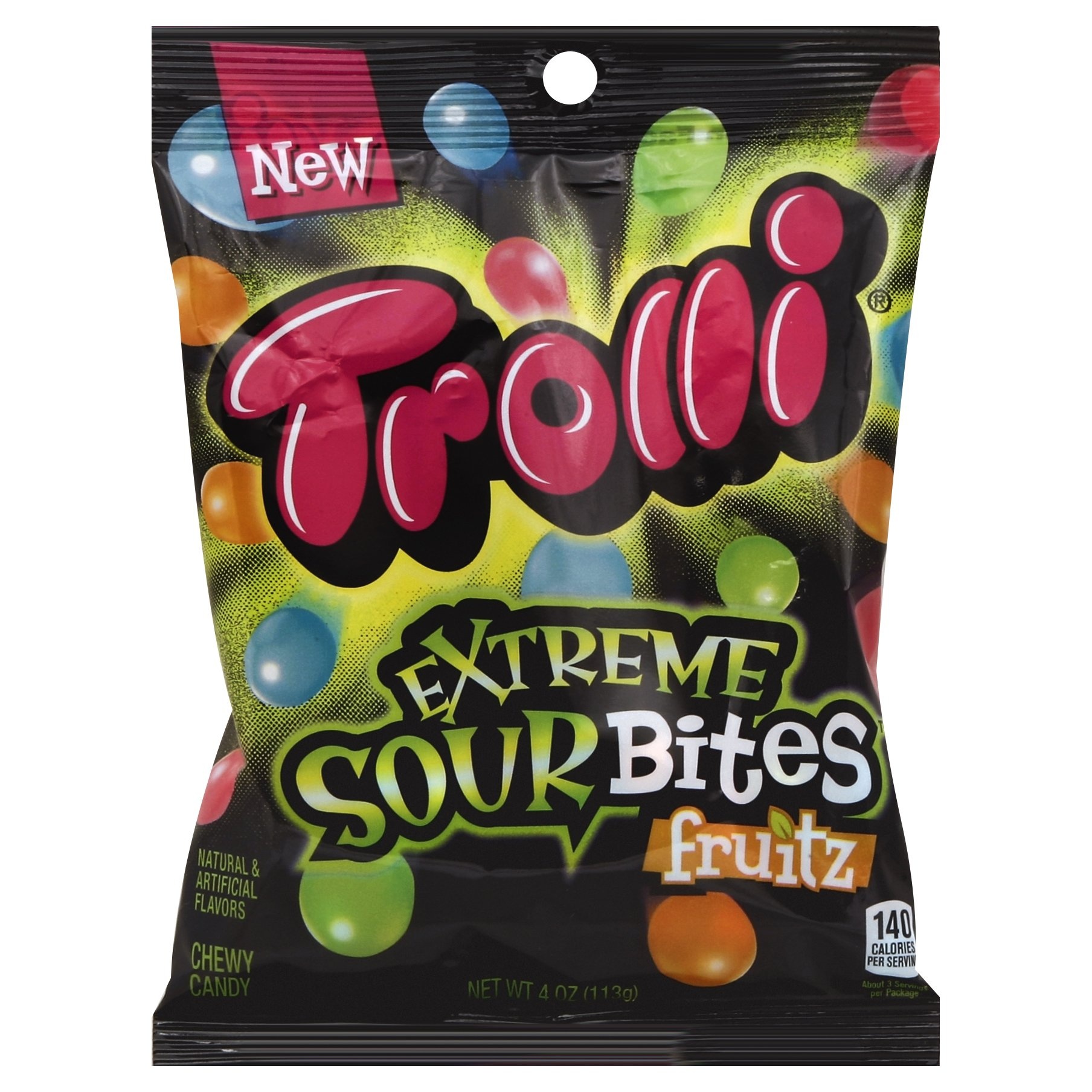 slide 1 of 2, Trolli Extreme Sour Bites, 4 oz