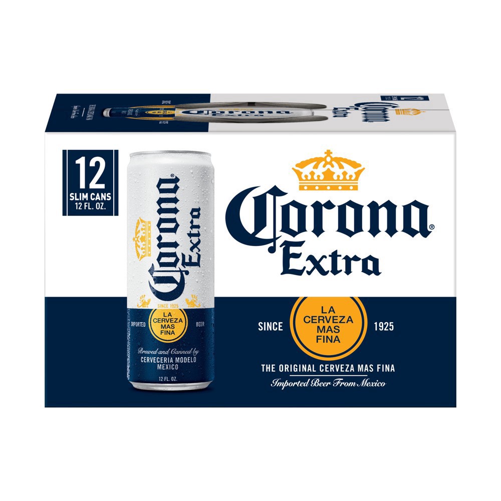 slide 50 of 85, Corona Extra Mexican Lager Import Beer, 12 pk 12 fl oz Cans, 4.6% ABV, 144 fl oz