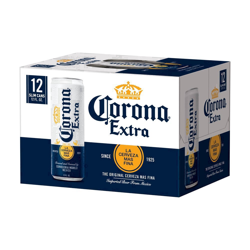 slide 75 of 85, Corona Extra Mexican Lager Import Beer, 12 pk 12 fl oz Cans, 4.6% ABV, 144 fl oz