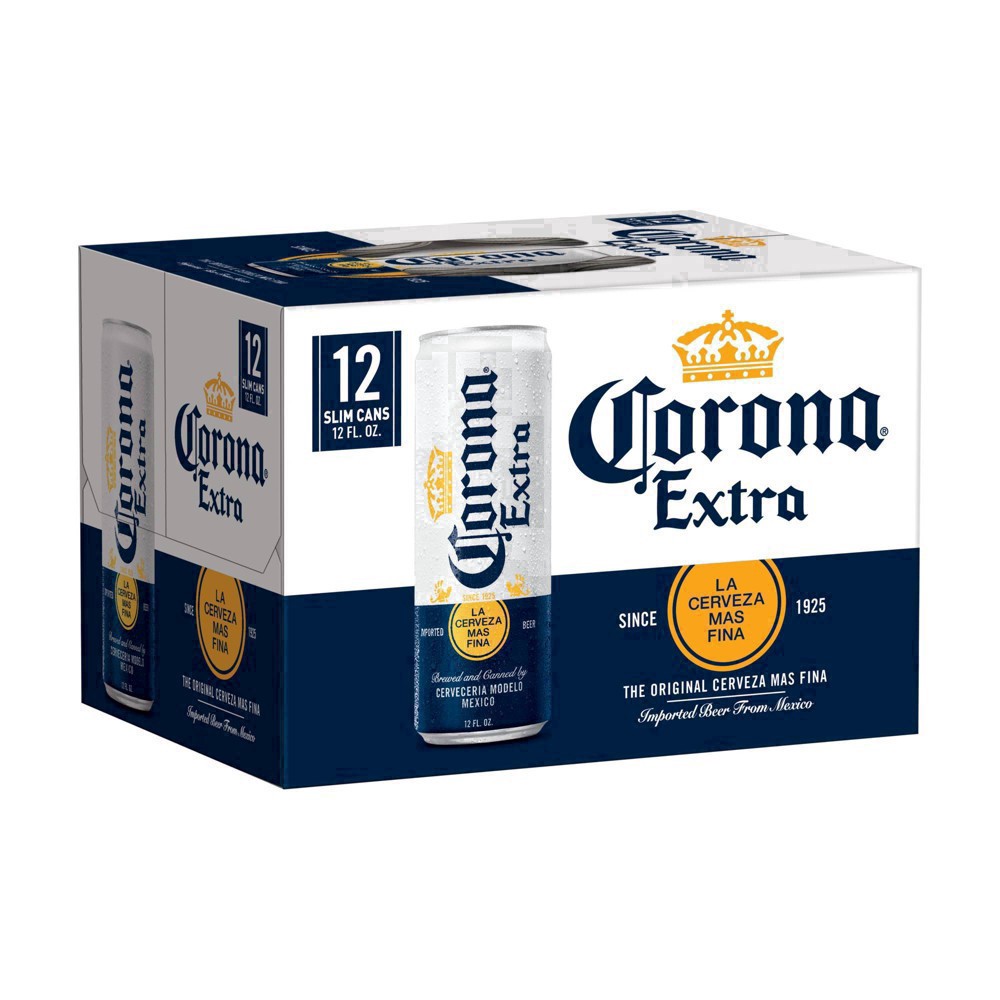 slide 12 of 85, Corona Extra Lager Mexican Beer Cans, 12 ct; 12 oz