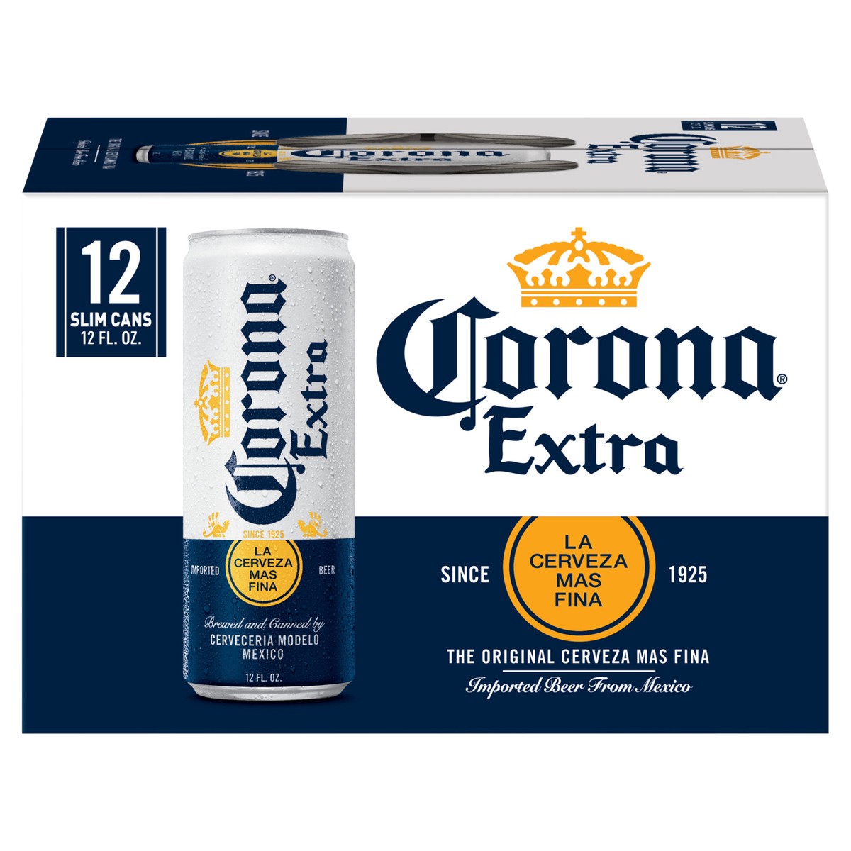 slide 1 of 85, Corona Extra Mexican Lager Import Beer, 12 pk 12 fl oz Cans, 4.6% ABV, 144 fl oz