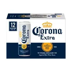 Corona Extra Mexican Lager Import Beer, 12 pk 12 fl oz Cans, 4.6% ABV