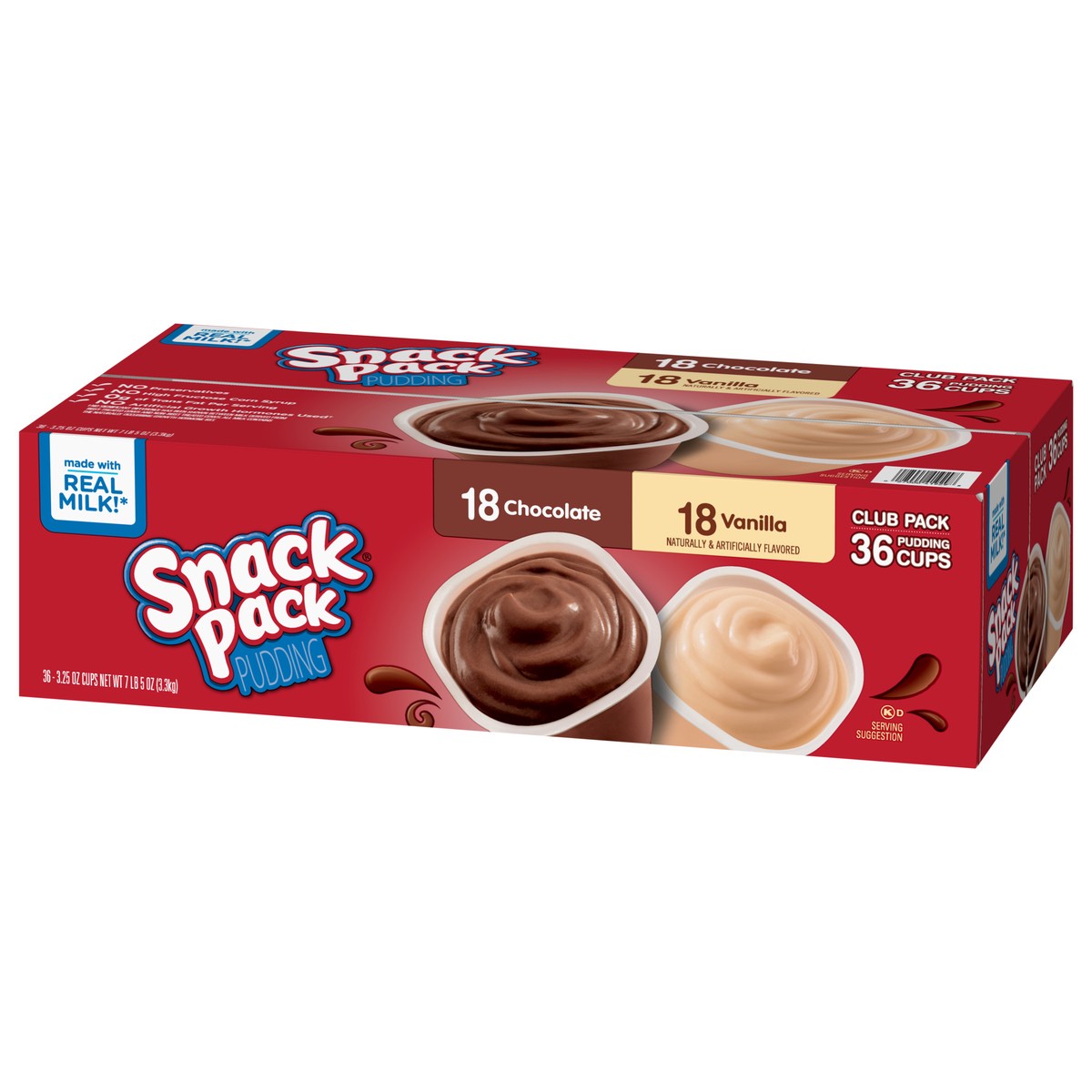 slide 5 of 7, Snack Pack Chocolate/Vanilla Pudding Club Pack 36 - 3.25 oz Cups, 36 ct