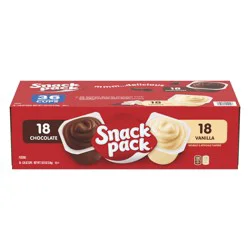 Snack Pack Chocolate Pudding and Vanilla Pudding, 3.25 oz Pudding Cups, 4 Count Pack