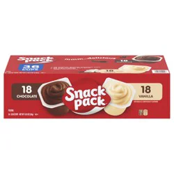 Snack Pack Chocolate Pudding and Vanilla Pudding, 3.25 oz Pudding Cups, 4 Count Pack