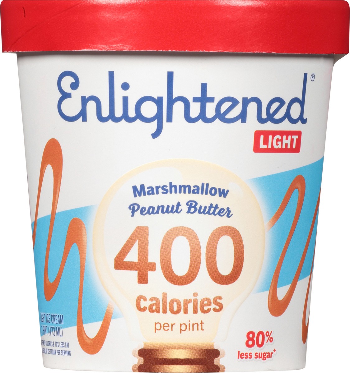 slide 3 of 12, Enlightened Light Marshmallow Peanut Butter Ice Cream 1 pt, 1 pint