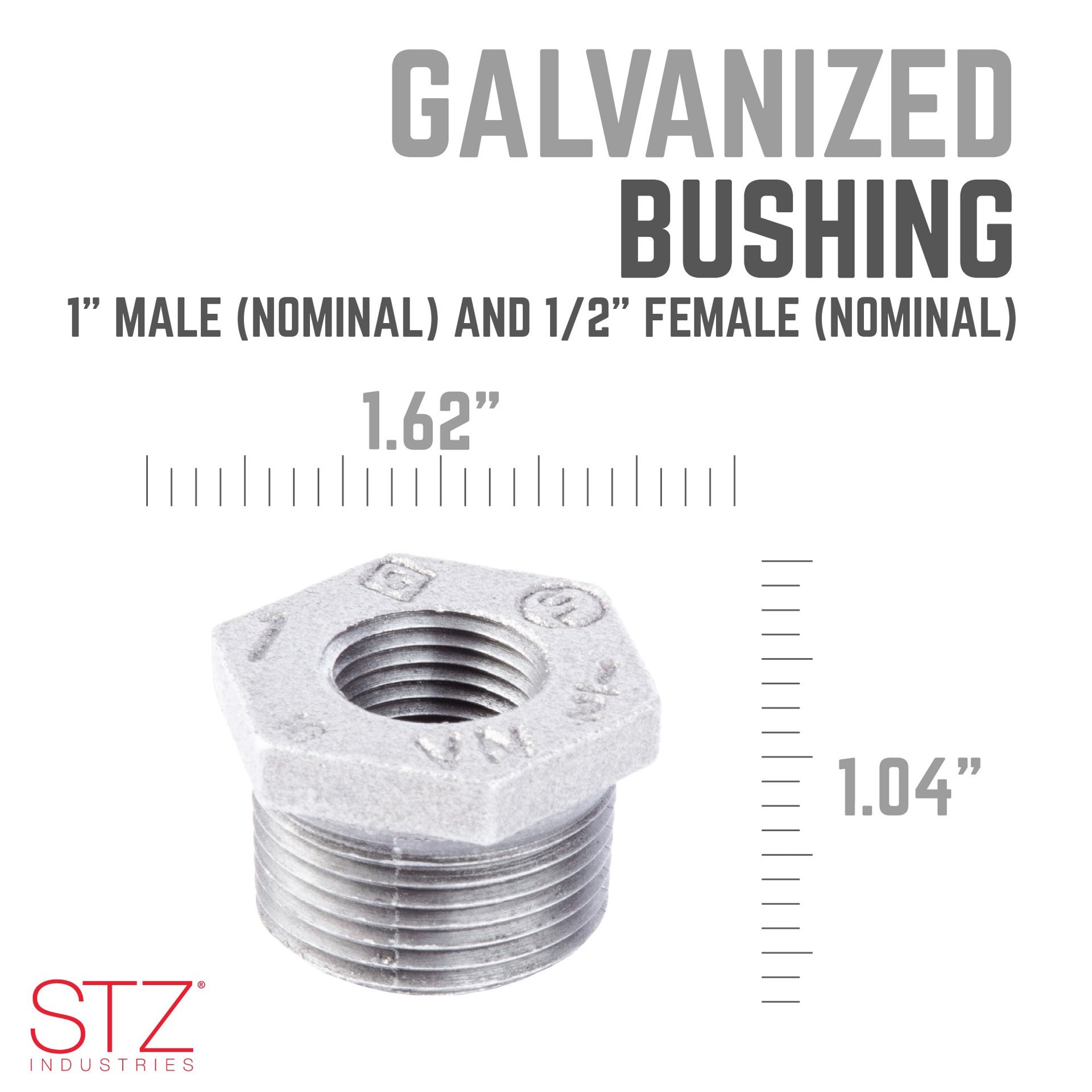 slide 3 of 6, Bushing Hex Galv 1X1/2, 1 ct