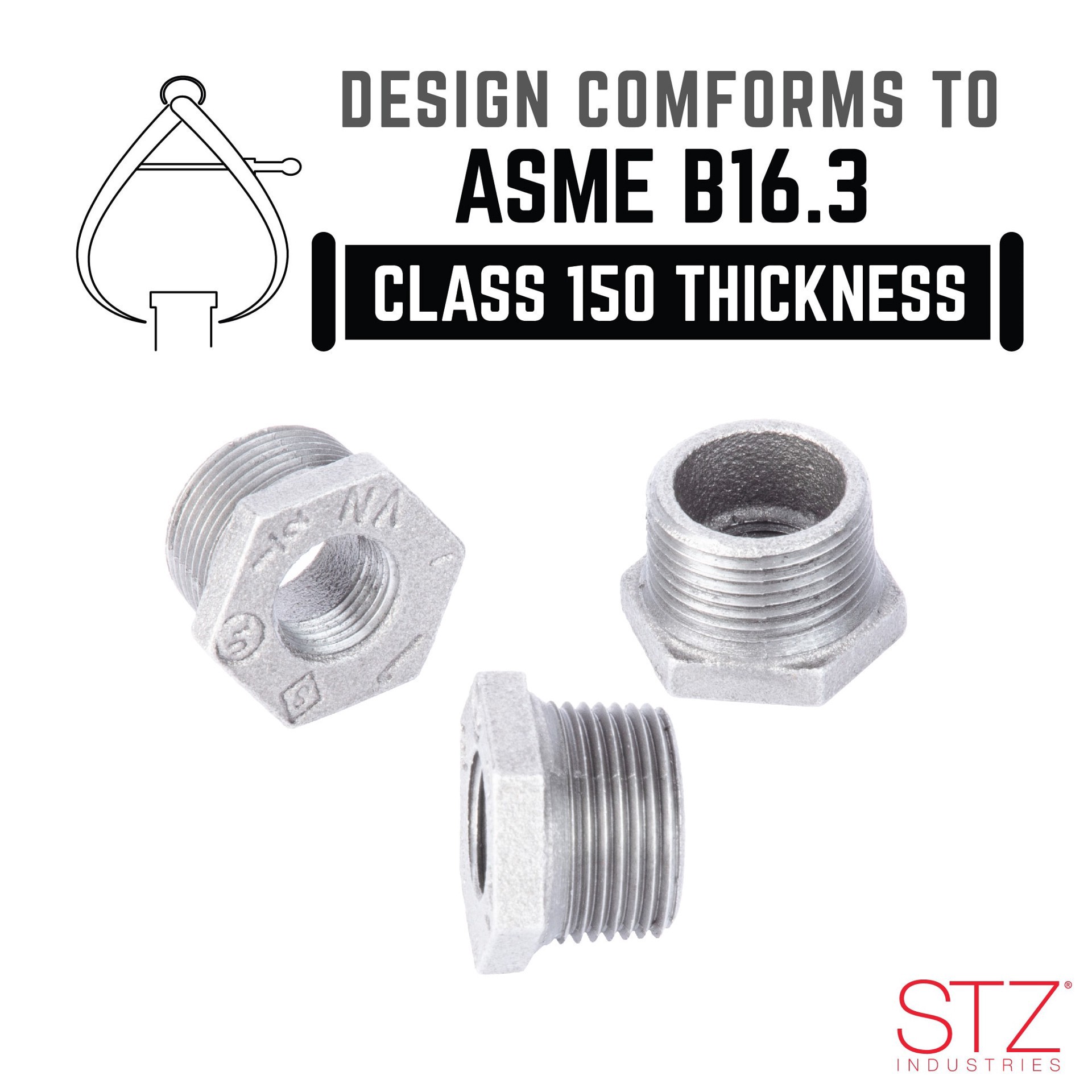slide 5 of 6, Bushing Hex Galv 1X1/2, 1 ct