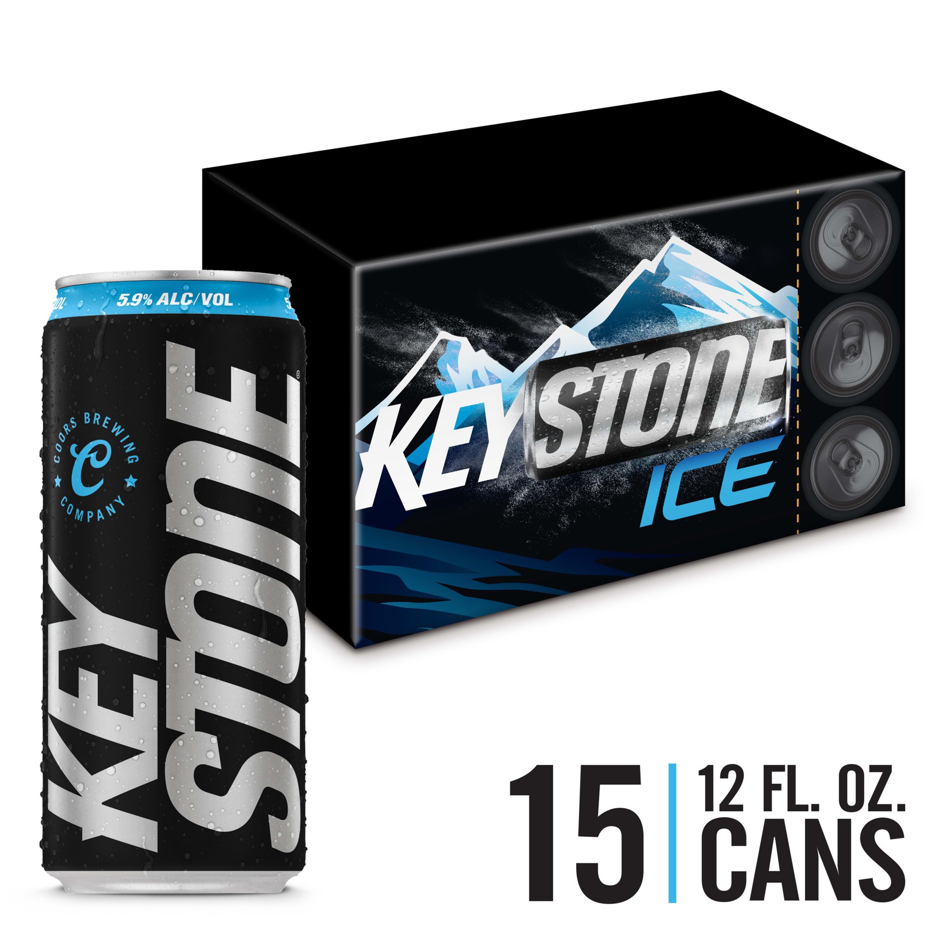 slide 1 of 5, Keystone Beer Ice 15Pk Cans, 15 ct; 12 oz