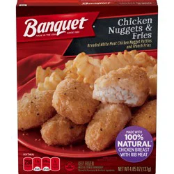 Banquet Basic Chicken Nuggets and Fries Frozen Single Serve Meal, 4.85 Ounce