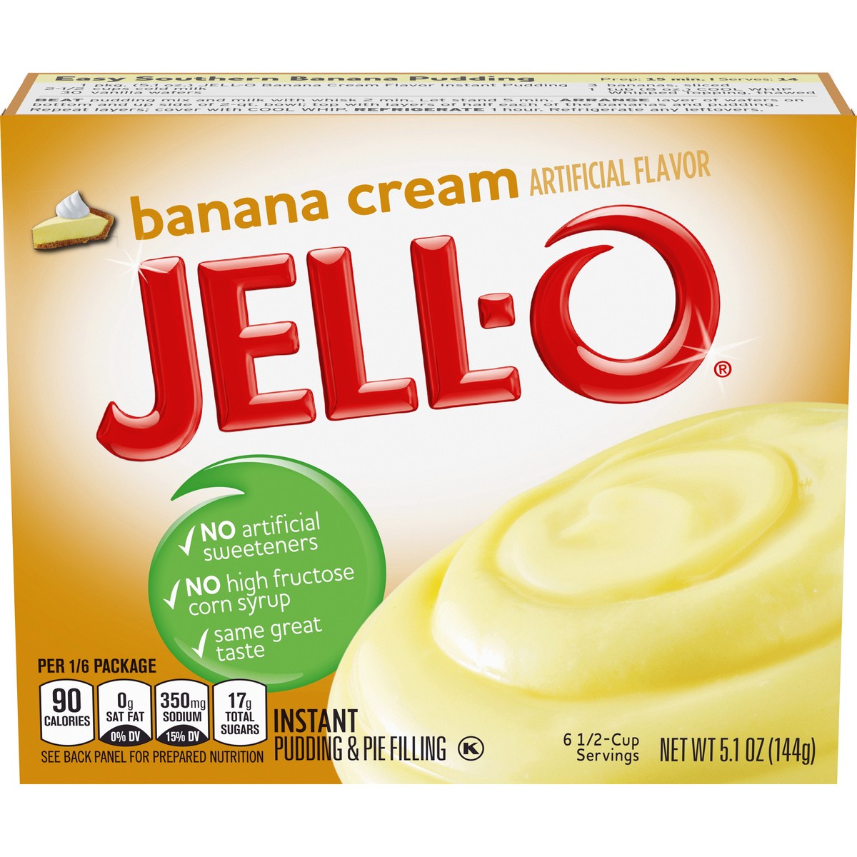 slide 1 of 5, Jell-O Banana Cream Instant Pudding & Pie Filling, 5.1 oz