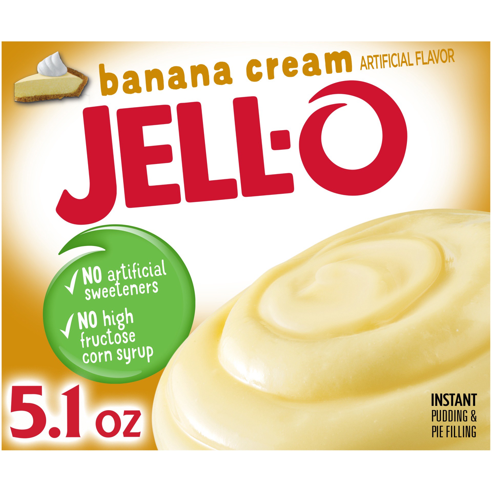 slide 1 of 5, Jell-O Banana Cream Instant Pudding Mix, 5.1 oz