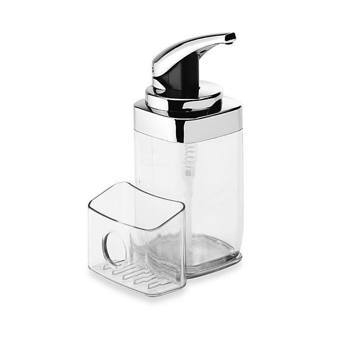 slide 1 of 1, simplehuman Square Push Dish Soap Pump with Caddy, 22 fl oz