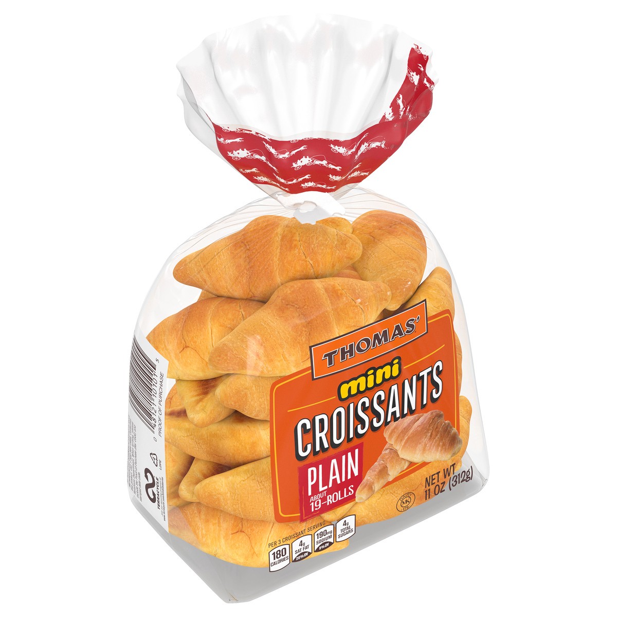 slide 2 of 9, Thomas' Plain Mini Croissants, 19 count, 11 oz, 19 ct