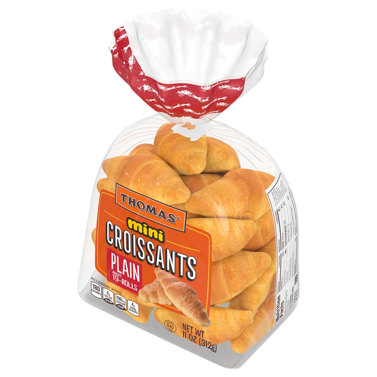 slide 3 of 9, Thomas' Plain Mini Croissants, 19 count, 11 oz, 19 ct