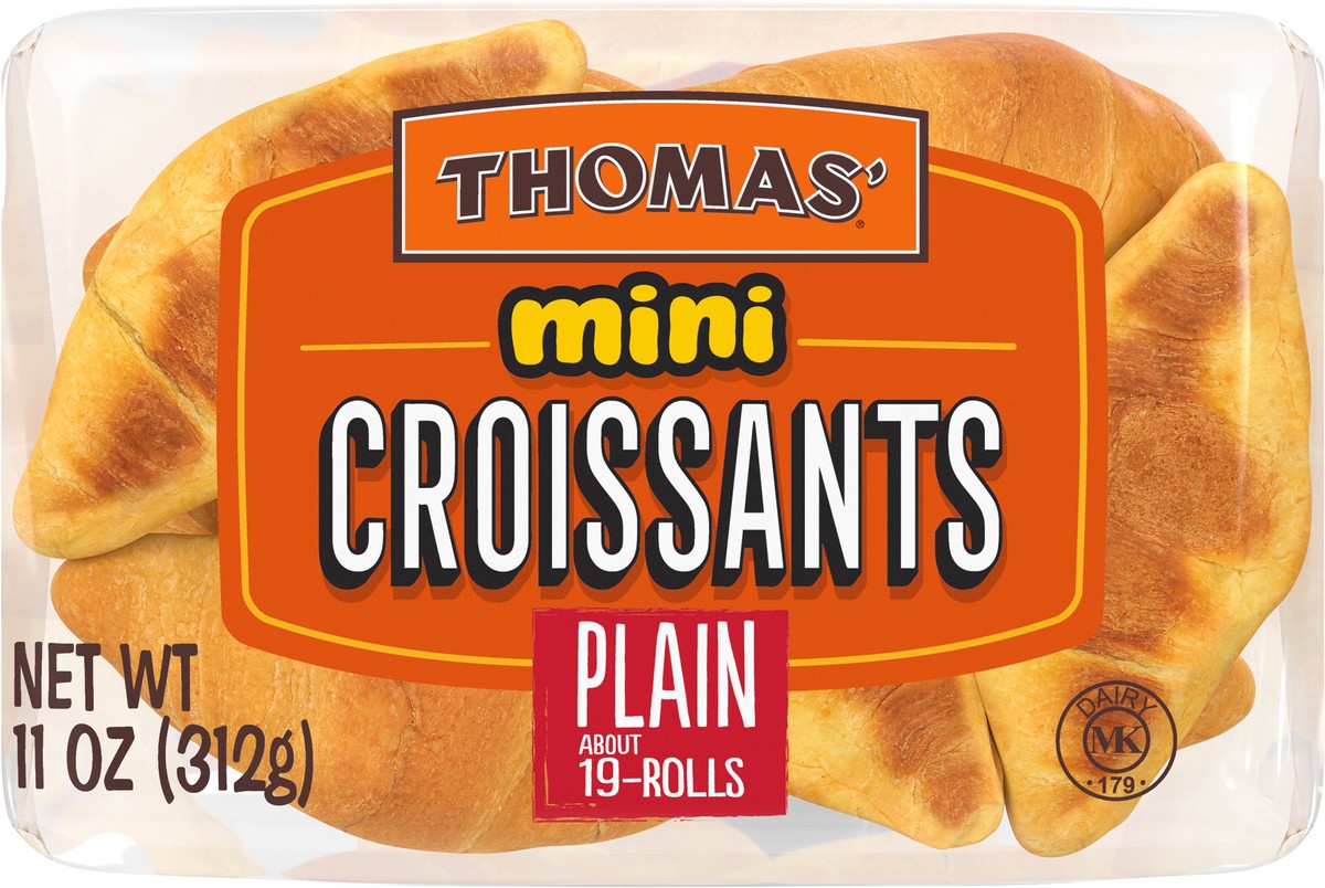 slide 8 of 9, Thomas' Plain Mini Croissants, 19 count, 11 oz, 19 ct