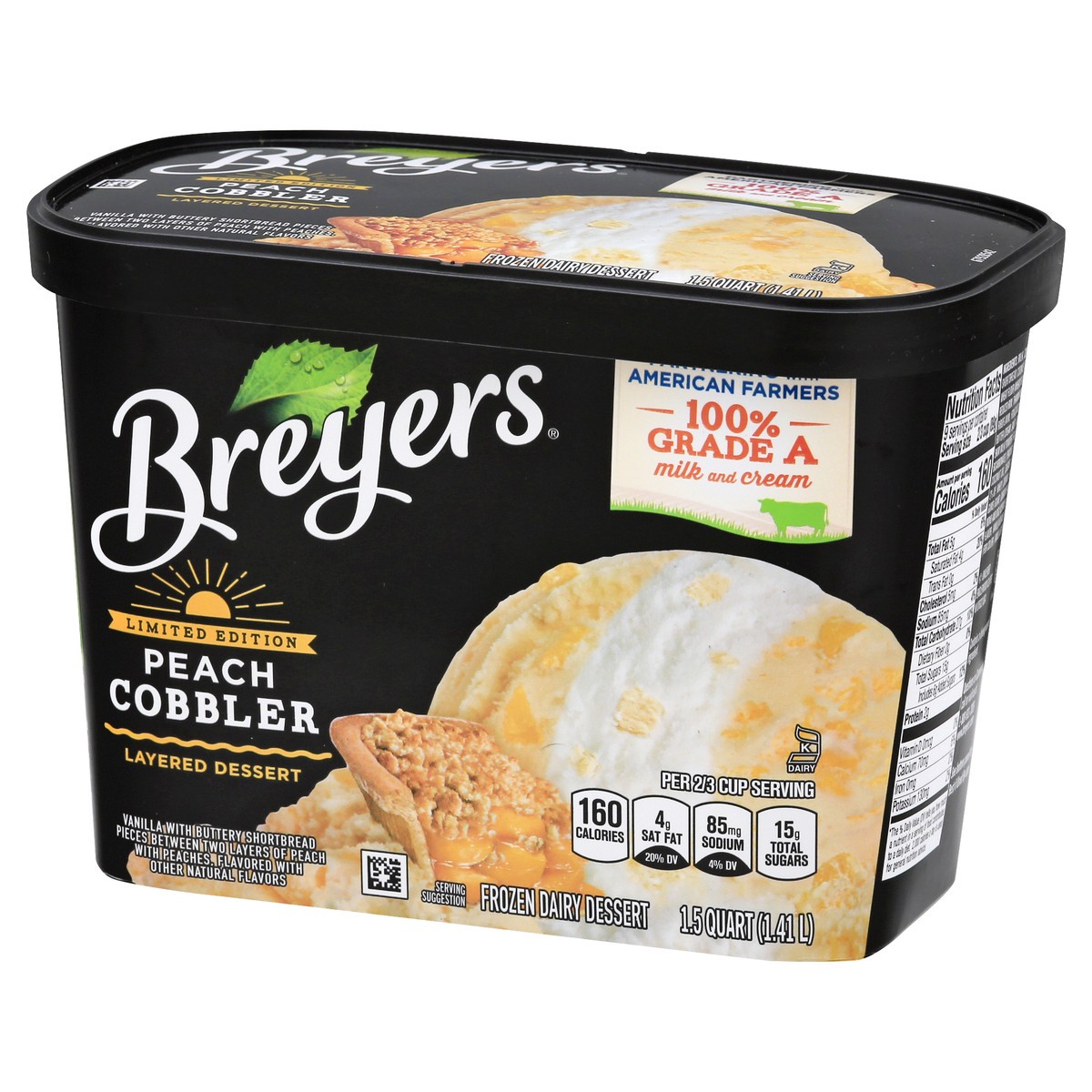 slide 5 of 13, Breyer's Breyers Frozen Dessert with Dairy Layered Dessert Peach Cobbler, 48 oz, 48 oz