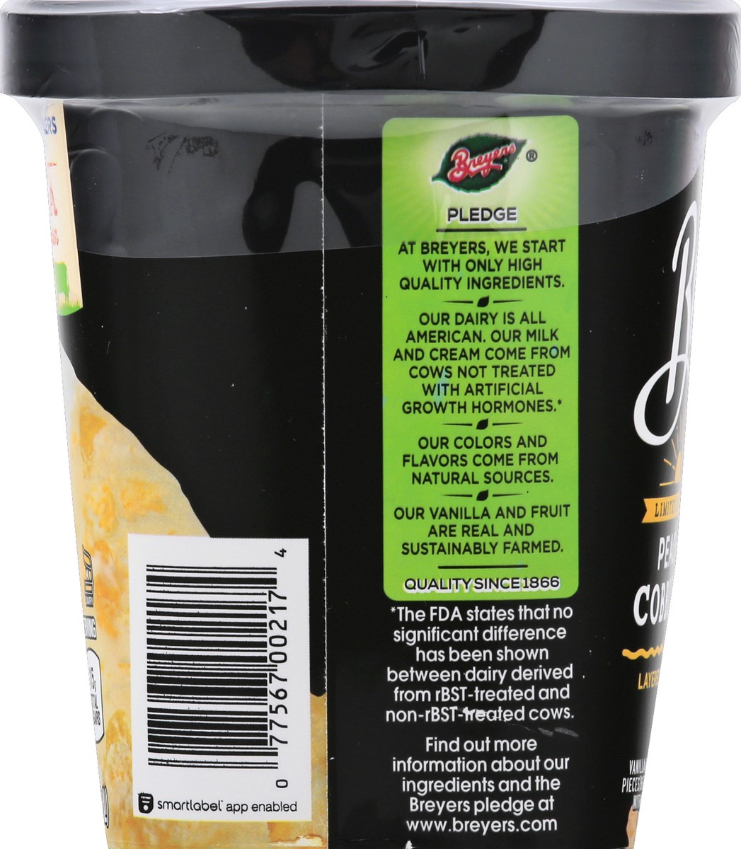 slide 2 of 13, Breyer's Breyers Frozen Dessert with Dairy Layered Dessert Peach Cobbler, 48 oz, 48 oz