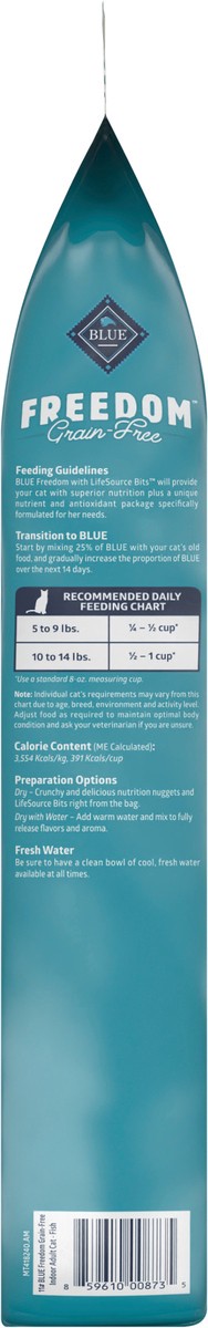 slide 3 of 9, Blue Buffalo Blue Freedom Grain-Free Adult Indoor Fish Recipe Dry Cat Food, 11 lb