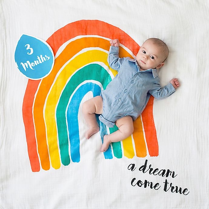 slide 2 of 3, Lulujo Baby A Dream Come True'' Rainbow Photo Blanket and Card Set'', 1 ct