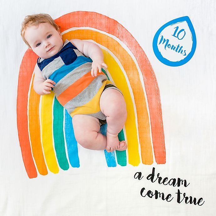 slide 3 of 3, Lulujo Baby A Dream Come True'' Rainbow Photo Blanket and Card Set'', 1 ct