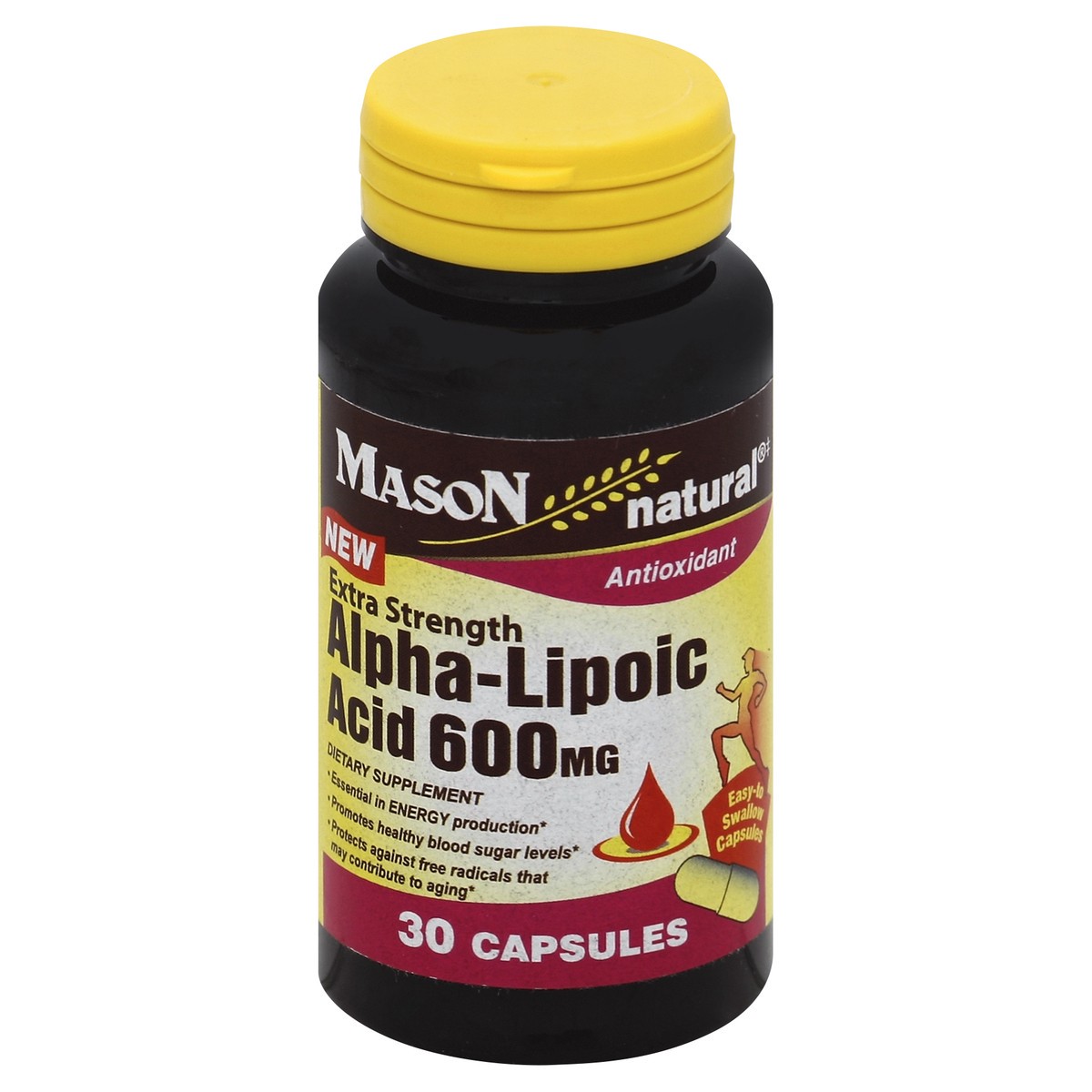 slide 3 of 3, Mason Natural Alpha-Lipoic Acid 600 mg - Antioxidant Support for Healthy Energy Production & Blood Sugar Levels, 30 Capsules, 30 ct