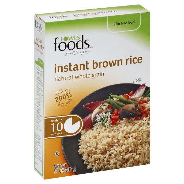 slide 1 of 1, Lowes Foods Instant Brown Rice, 14 oz