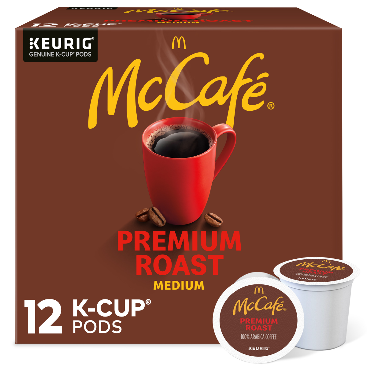slide 1 of 4, McCafé Premium Roast Coffee, Single Serve Keurig K-Cup Pods, Medium Roast, 12 Count, 12 ct