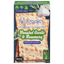 Wisecrackers Flatbread Roasted Garlic & Rosemary Crackers 4.6 oz