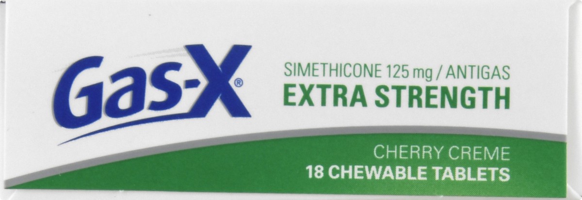 slide 7 of 9, Gas-X Extra Strength Chewable Gas Relief Tablets, Cherry - 18 Count, 18 ct