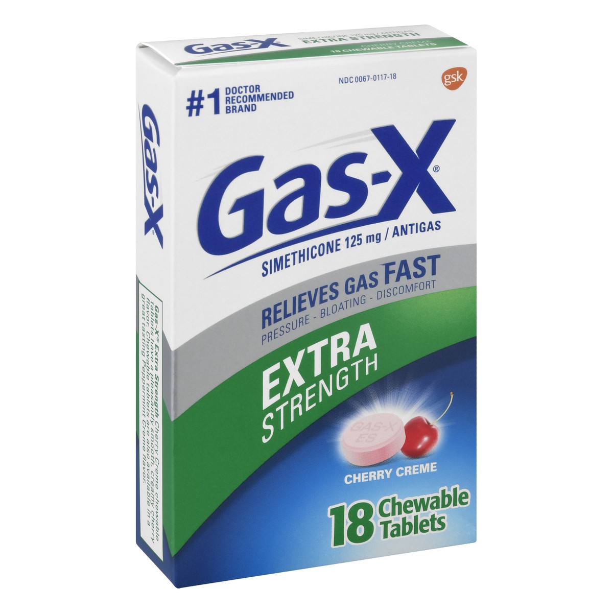 slide 2 of 9, Gas-X Extra Strength Chewable Gas Relief Tablets, Cherry - 18 Count, 18 ct