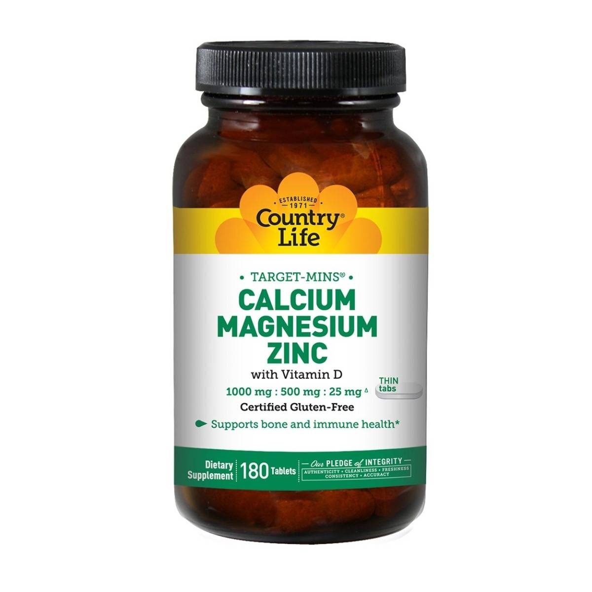 slide 1 of 1, Country Life Calcium Magnesium Zinc With Vitamin D, 1 ct