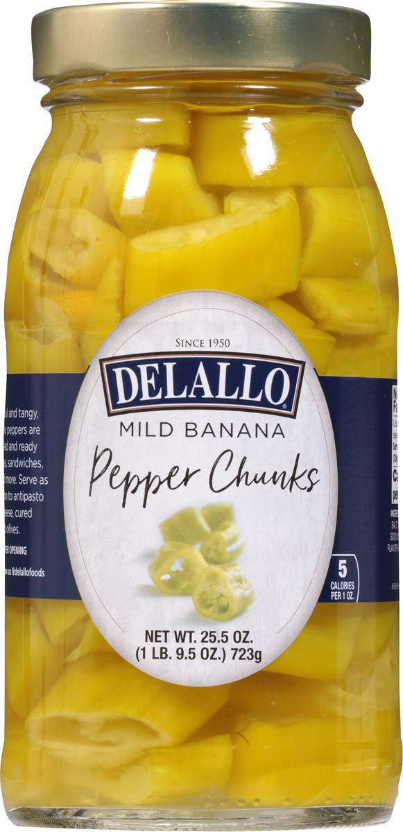 slide 1 of 14, DeLallo Mild Banana Pepper Chunks 25.5 oz, 25.5 oz