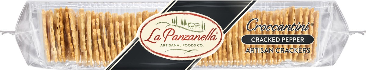 slide 4 of 5, La Panzanilla Black Pepper Mini Croccantini Artisan Crackers, 6 oz
