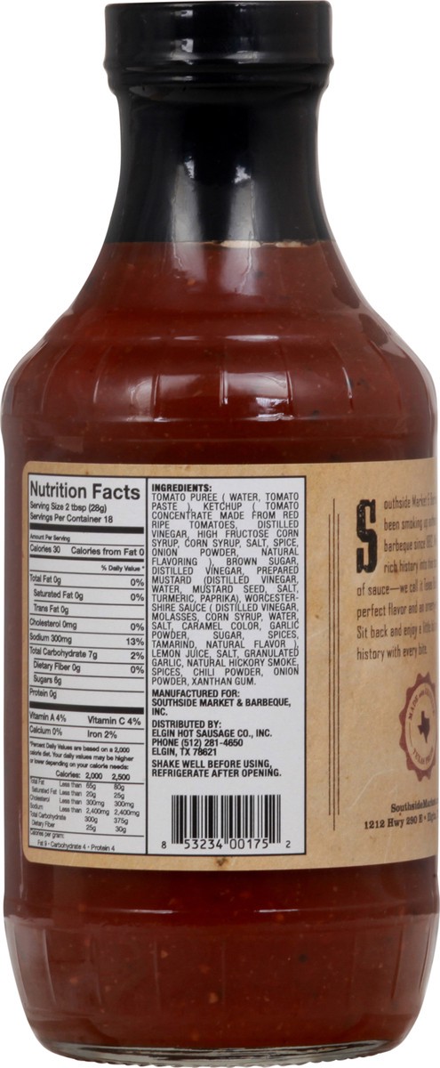 slide 6 of 12, Southside Market & Barbeque Southside Market Texas Bold Barbecue Sauce 18 oz Bottle, 18 oz