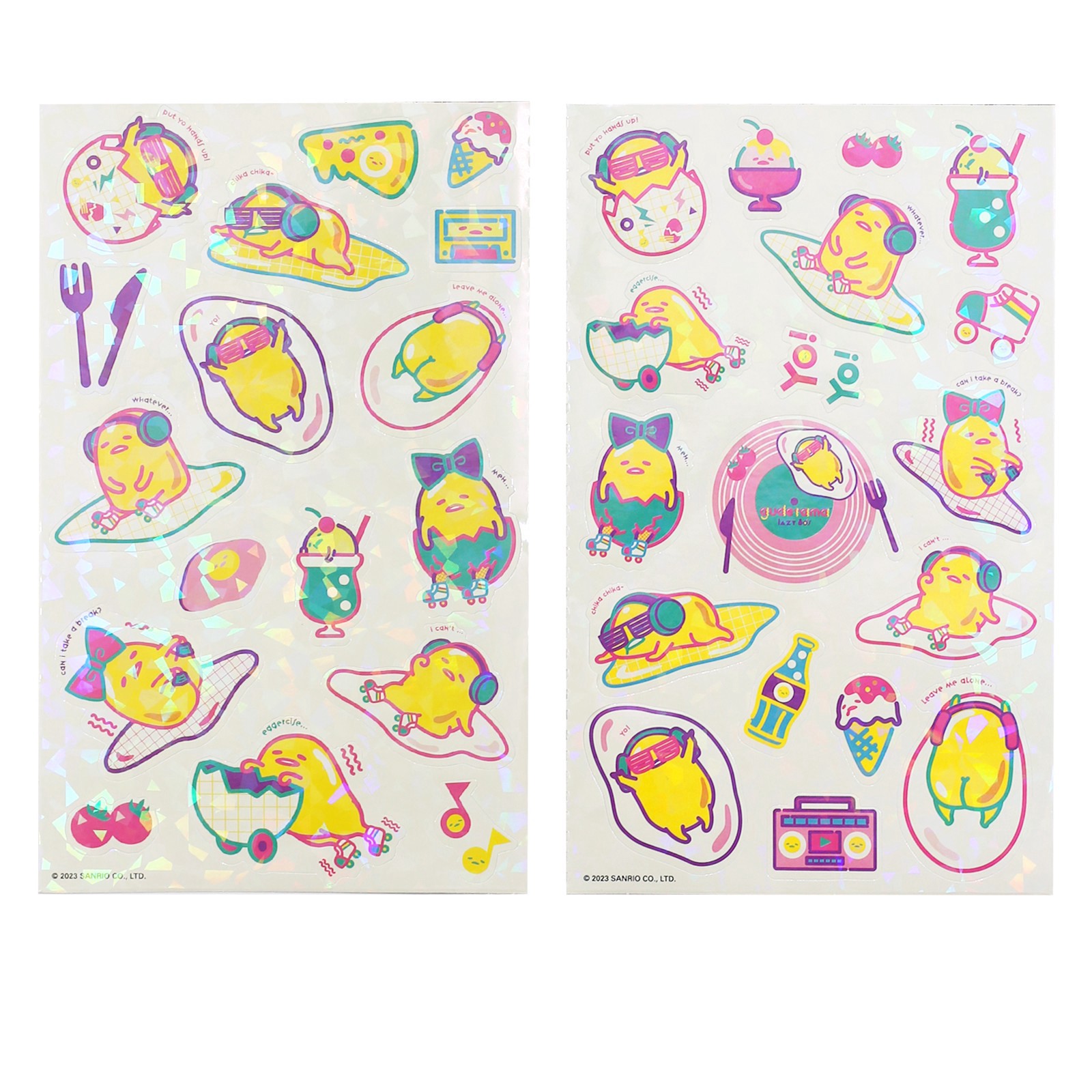 slide 2 of 3, Trends International Gudetama Lazy 80's Stickers, 4.25 in x 8.25 in