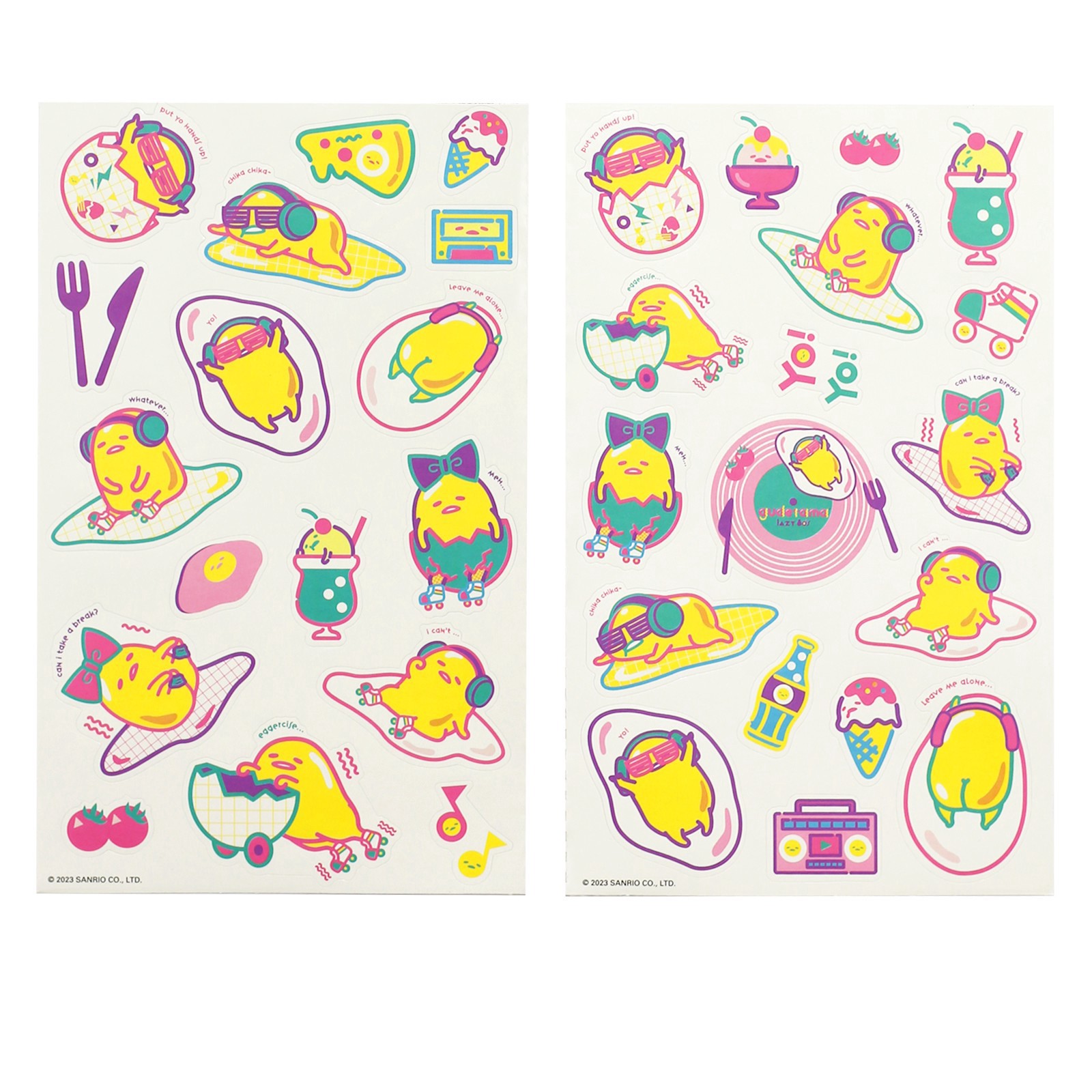 slide 3 of 3, Trends International Gudetama Lazy 80's Stickers, 4.25 in x 8.25 in