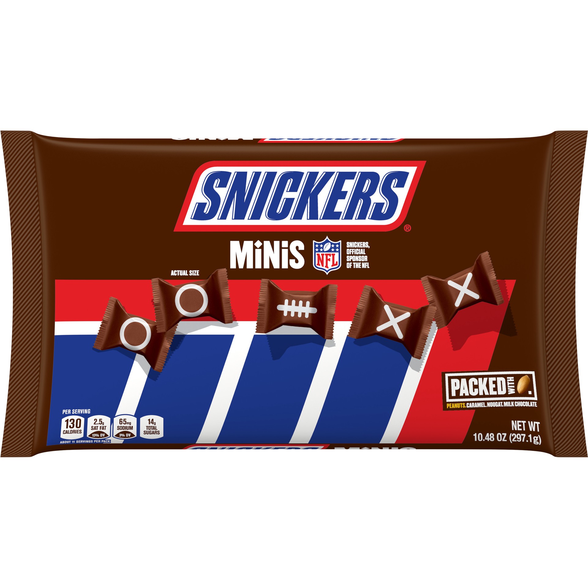 slide 1 of 9, SNICKERS Fall Favorites Halloween Candy Minis Size Chocolate Bars, 10.48-Ounce Bag, 10.48 oz