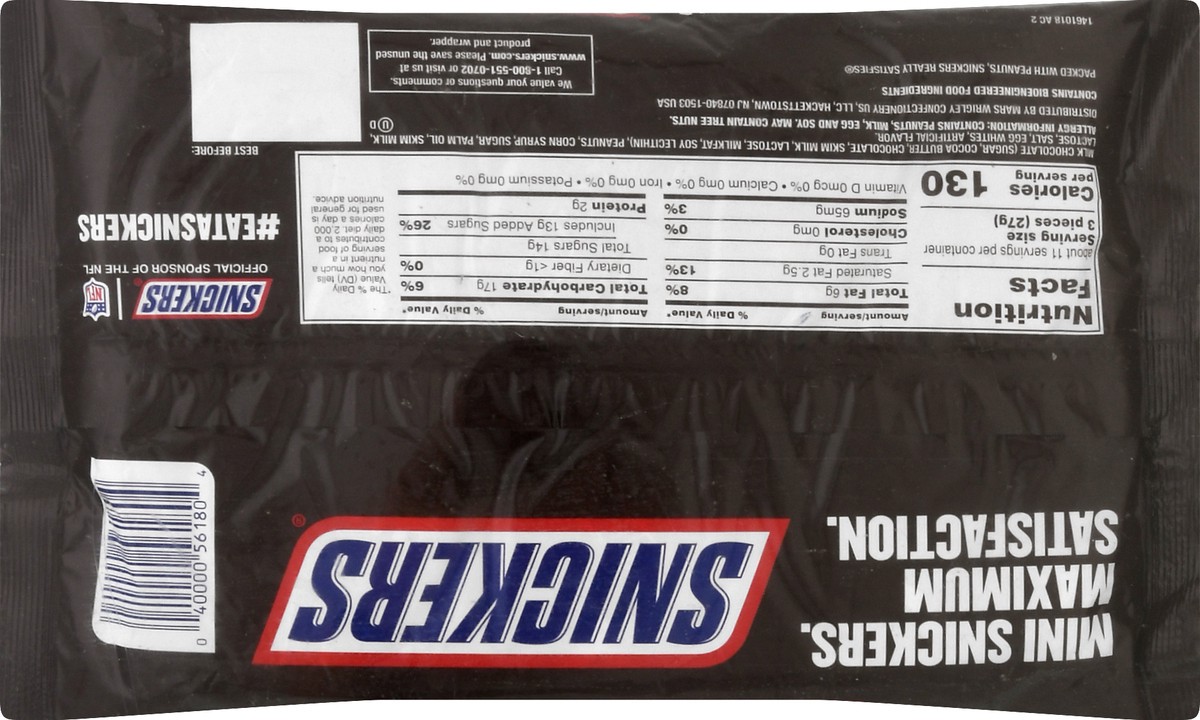 slide 6 of 9, SNICKERS Fall Favorites Halloween Candy Minis Size Chocolate Bars, 10.48-Ounce Bag, 10.48 oz