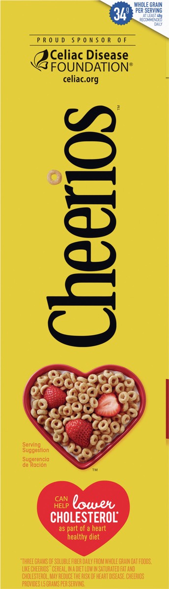 slide 3 of 13, Cheerios, Heart Healthy Gluten Free Breakfast Cereal, Family Size, 18 oz, 18 oz