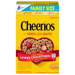 Cheerios Cereal, Limited Edition Happy Heart Shapes, Heart Healthy Cereal with Whole Grain Oats, Family Size, 18 oz
