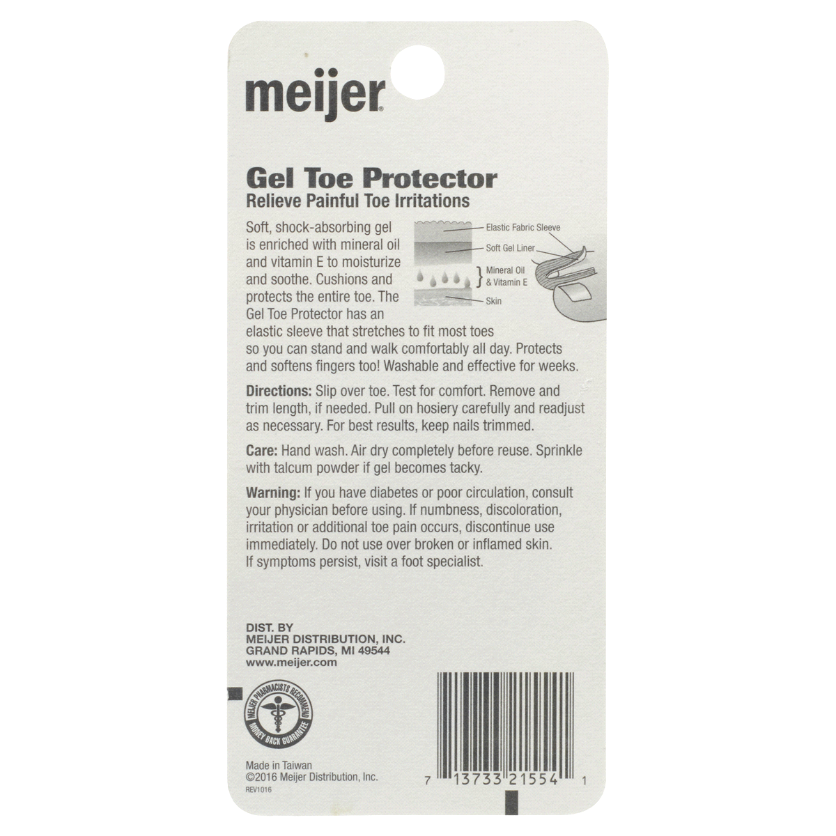 slide 2 of 2, Meijer Gel Toe Protector, 1 Cushion, 1 ct