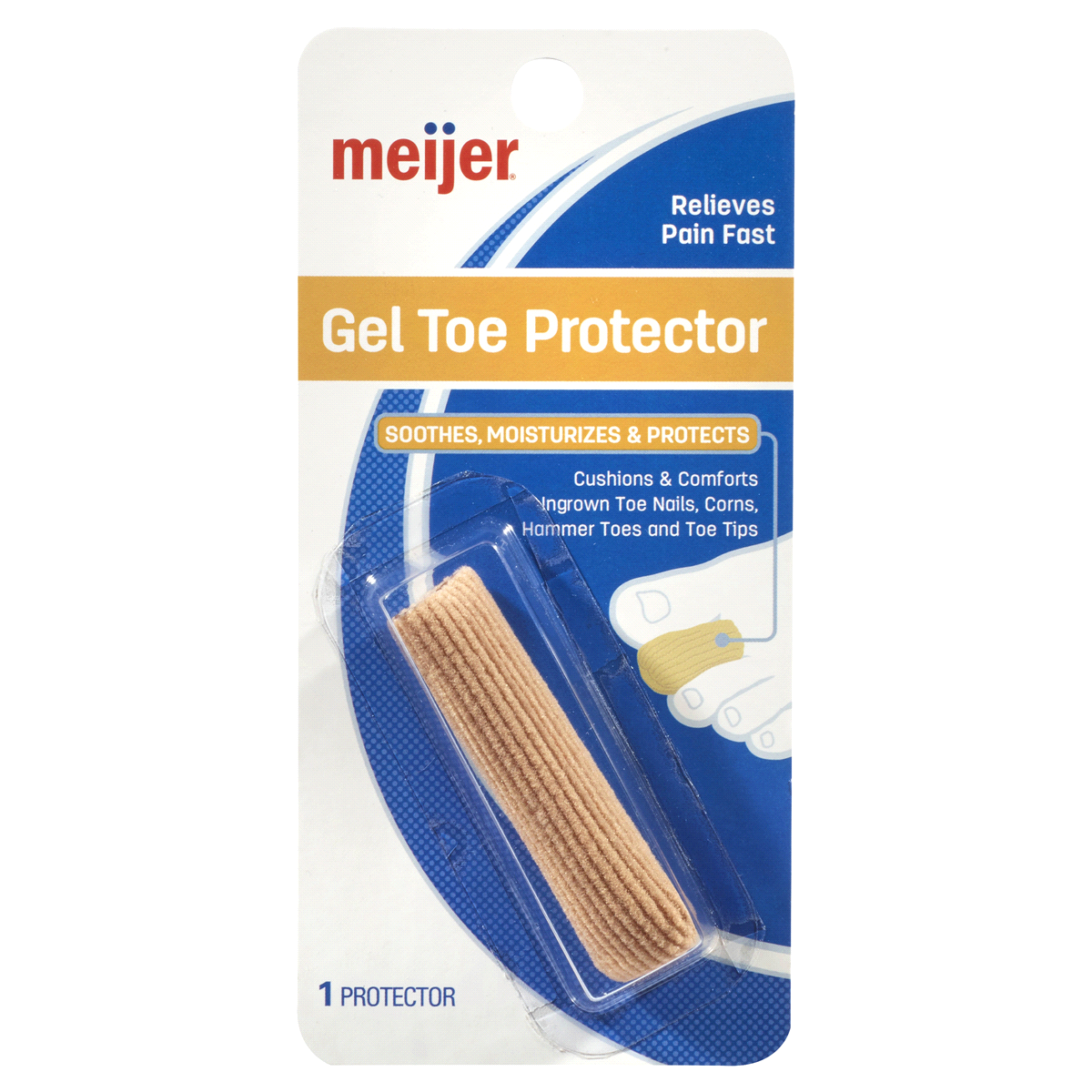 slide 1 of 2, Meijer Gel Toe Protector, 1 Cushion, 1 ct