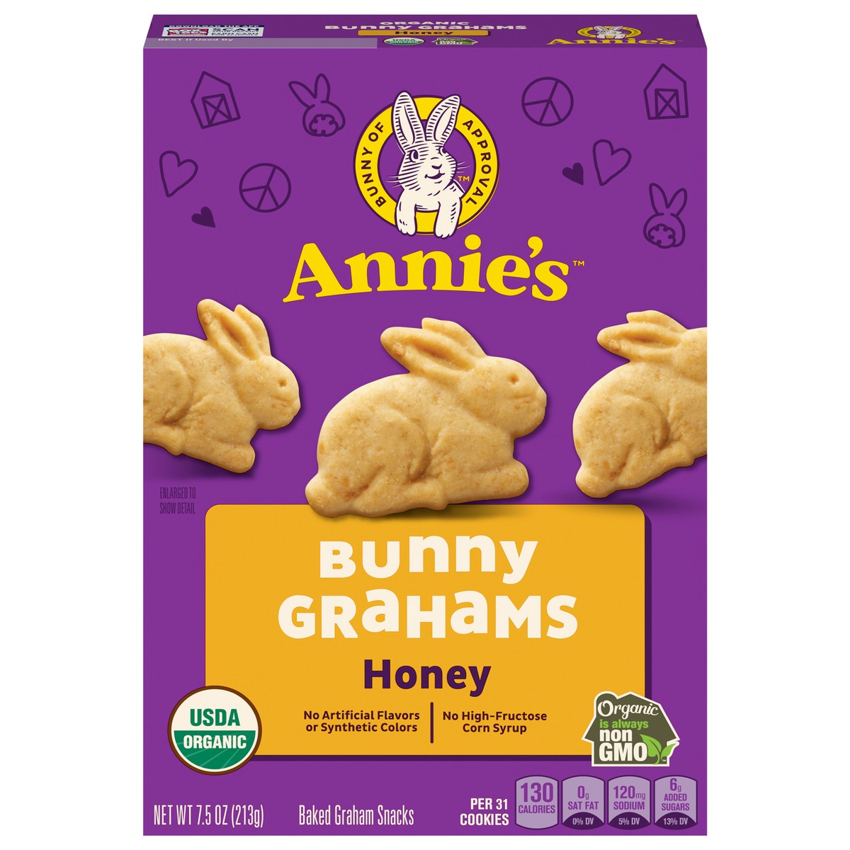 slide 1 of 103, Annie's Organic Baked Bunny Grahams Snacks, Honey, 7.5 oz, 7.5 oz